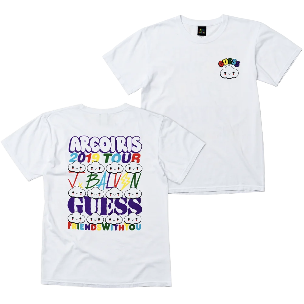 Apparel Graphic Design, Merchandise Design, Textile Development for J. Balvin/Guess, featuring Arcoiris Tee.