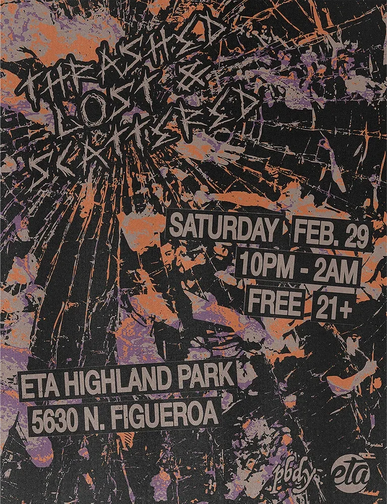Distressed experimental poster created for PBDY with layered typography and texture.