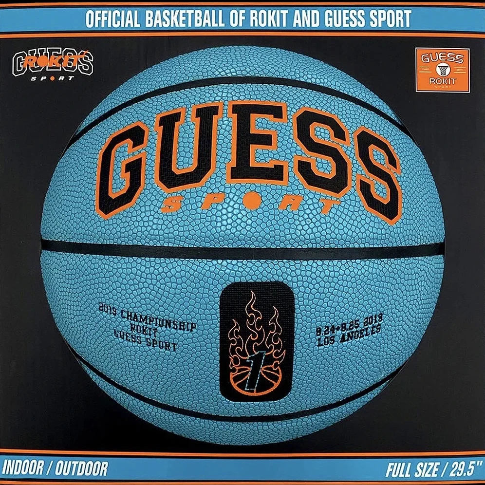 Product Design, Color Development & Packaging for GUESS Sport, featuring Rokit/Guess Sport Basketball.