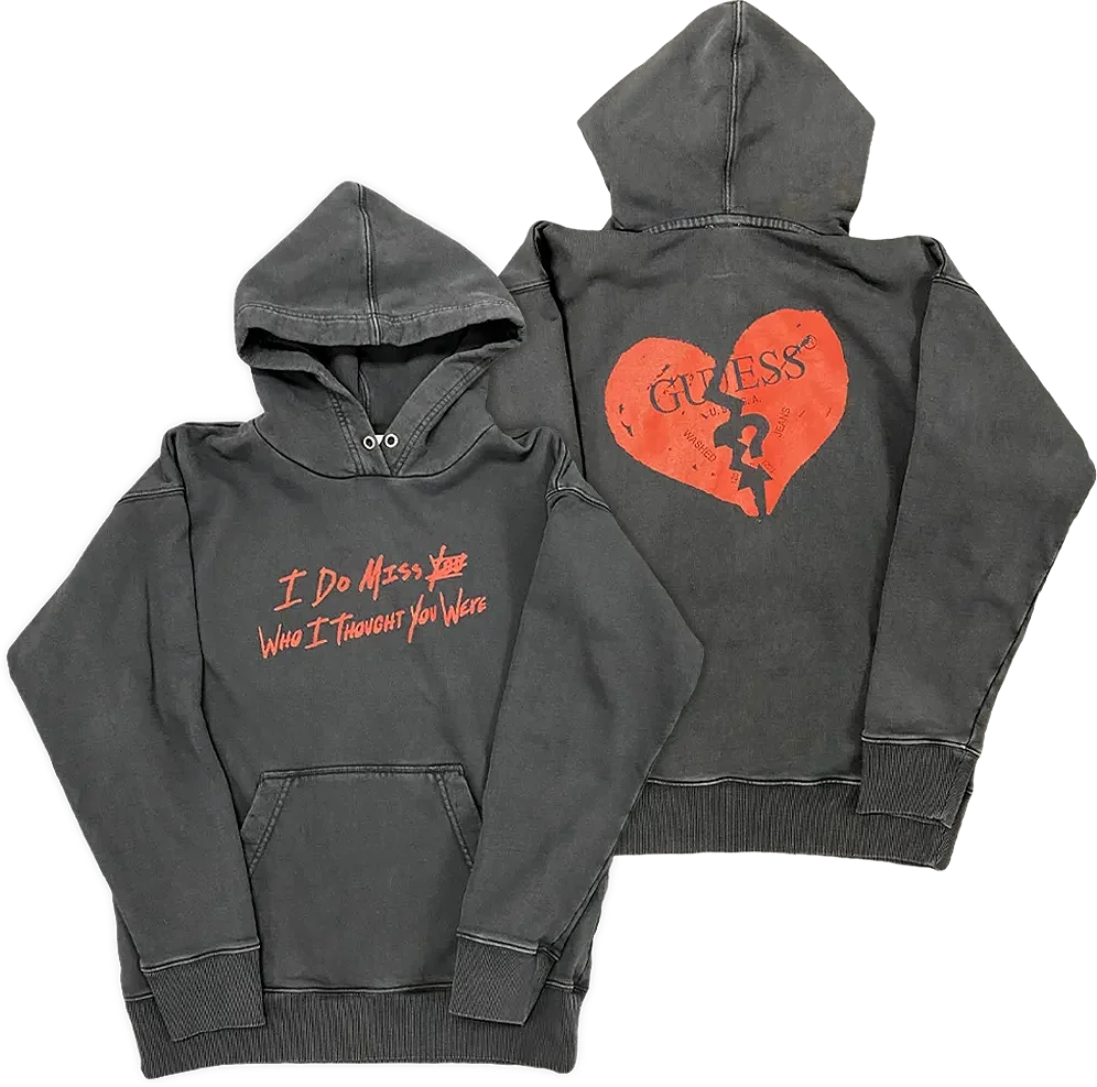 Apparel Graphic Design & Typography for Trippie Redd/Guess, featuring Broken Heart Hoodie.